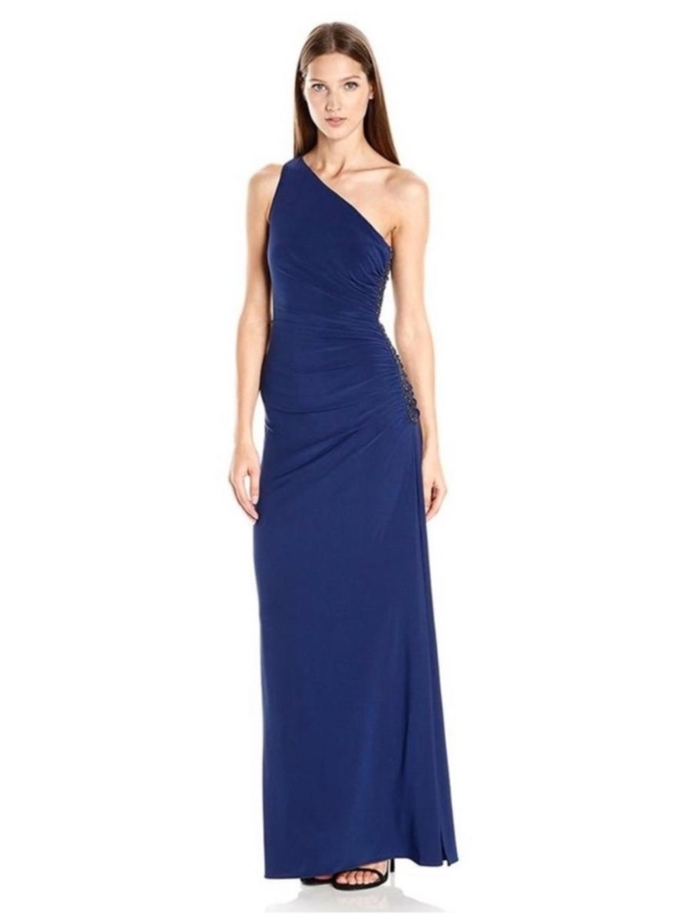 Laundry Shelli Segal Blue Formal One-Shoulder Gown